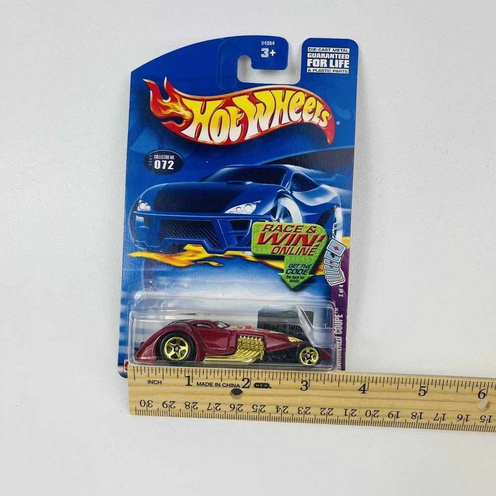 2002 Hot Wheels Trump Cars 2/4 Red Hammered Coupe Joker 1/64 Collector #72